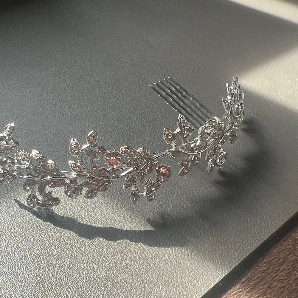 Sparkling Silver Floral Tiara
